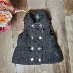 Calvin Klein Jeans Black Quilted Baby Toddler Girl Puffer Vest Size 18M